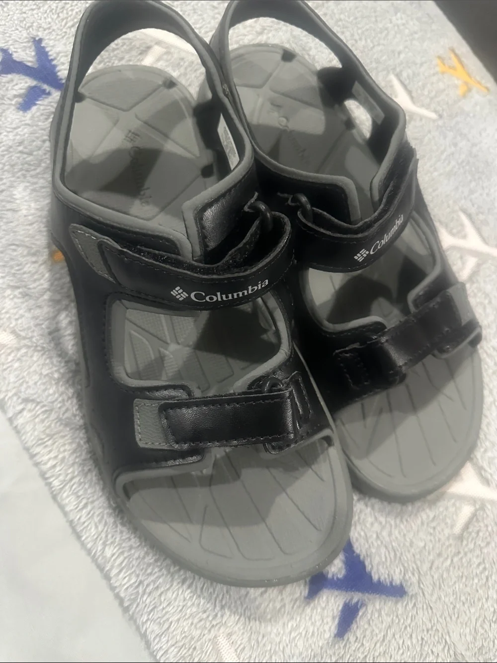 Columbia Black and Gray Kids' Adjustable Sport Sandals